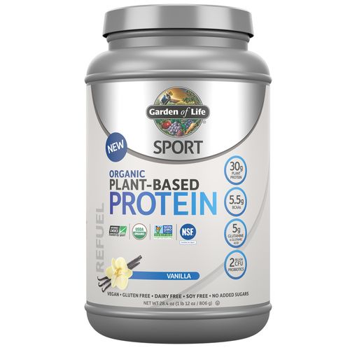 Garden of Life Sport Organic Plant-Based Protein Powder Vanilla 30g Protein 1.8lb 28.4oz