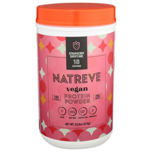 Natreve 100% Vegan Protein Powder Strawberry Shortcake Sundae