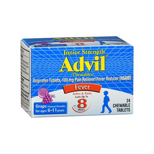 Children s Advil Junior Pain and Fever Relief Chewable Tablets Grape 24 Count