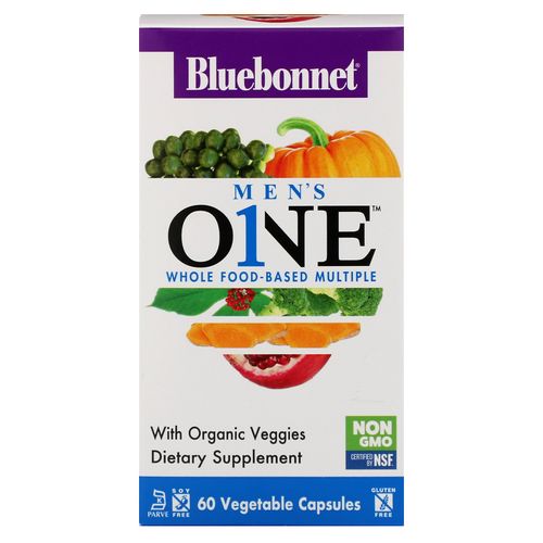 Bluebonnet Nutrition Men s ONE Whole Food-Based Multiple 60 Vegetable Capsules