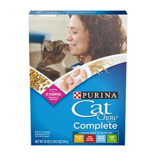 Purina Cat Chow High Protein Dry Cat Food  Complete  18 oz. Box