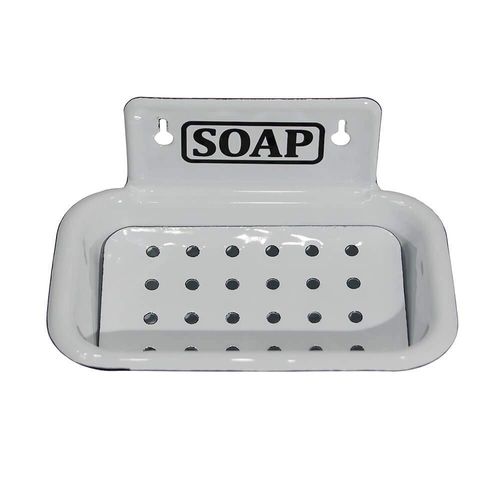 Finchberry Enameled Soap Dish Holder, Farmhouse Vintage Bathroom Décor, Bar Soap