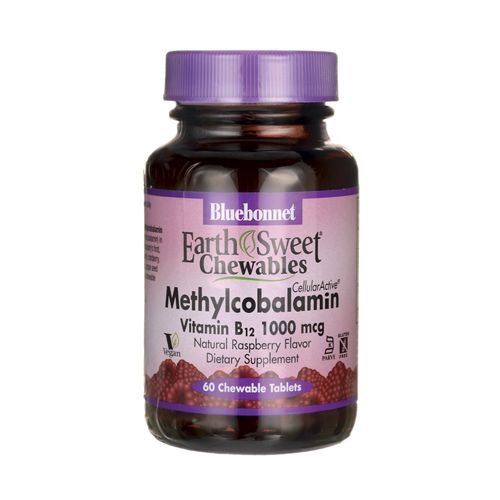 Bluebonnet Nutrition - EarthSweet Chewables Methylcobalamin Natural Raspberry 1000 mcg. - 60 Chewable Tablets