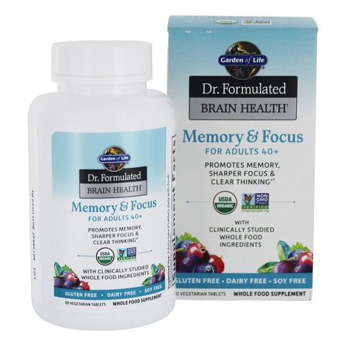 Dr. Formulated Brain Health Memory & Focus for Adults 40+ 60 Vegetarian Tablets Garden of Life