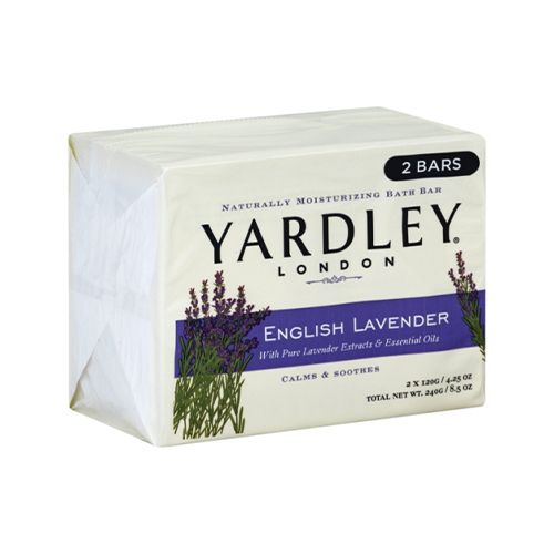 2 Pack Yardley London Naturally Moisturizing Bath Bars English Lavender 4.25 Oz Bars