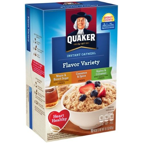 Quaker Instant Oatmeal Variety Pack (10 - 1.51 Ounce) 15.1 Ounce 10 Count Paper Packets