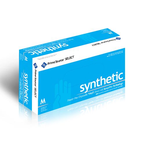 500 Prime Source Synthetic Powder Free Vinyl Gloves Lot Of 5 Boxes Size Med