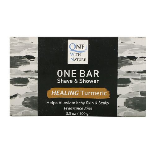 One with Nature One Bar Shave & Shower Healing Turmeric Fragrance Free 3.5 oz (100 g)