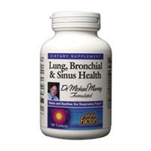 Lung Bronchial & Sinus Health by Natural Factors Natural Supplement for Respiratory Health and Easy Breathing 90 Tablets