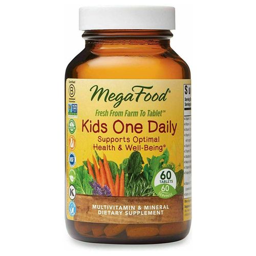 MegaFood Kids One Daily - Children s Multivitamin for Nutritional Support with Vitamin B C & D - Non-GMO Gluten-Free Vegetarian and Made without Dairy & Soy - 60 Tabs