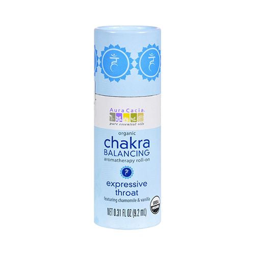 Organic Chakra Balancing Aromatherapy Roll-On Expressive Throat 0.31 fl oz (9.2 ml)