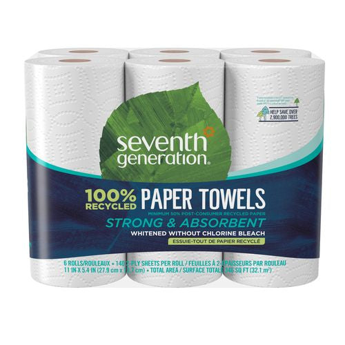 Seventh Generation Paper Towels, 100% Recycled Paper, 2-Ply, 6-Count