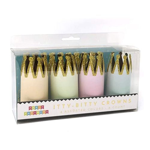 Itty-Bitty Birthday Pastel Crowns set of 8