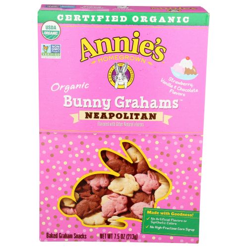 Annie s Organic Bunny Grahams Snacks Neapolitan 7.5 oz.