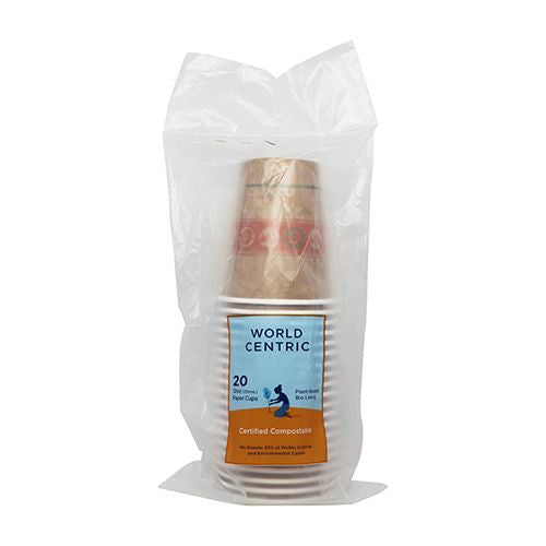 World Centric Compostable Paper Cups, 12 oz, 20 Count