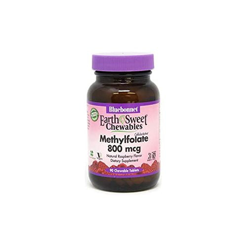 Bluebonnet Earth Sweet Chewables Cellular Active Methylfolate 800 Mcg 90 Ct