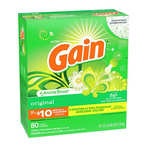Gain Original 80 Loads Powder Laundry Detergent 91 oz