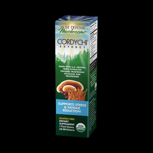 Host Defense CordyChi Extract Helps Reduce Stress and Fatigue Mushroom Supplement with Cordyceps and Reishi Plain 1 fl oz