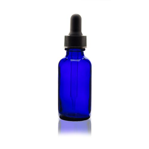 Cobalt Bottle w Dropper Empty American Supplements 1 oz Bottle