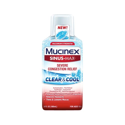 Mucinex Sinus-Max Clear and Cool Severe Congestion and Pain Relief Liquid - 6 fl oz
