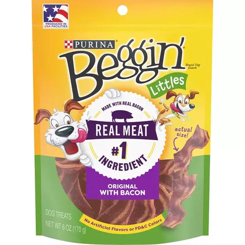 Purina Beggin Real Meat & Bacon Treats for Dogs 6 oz Pouch