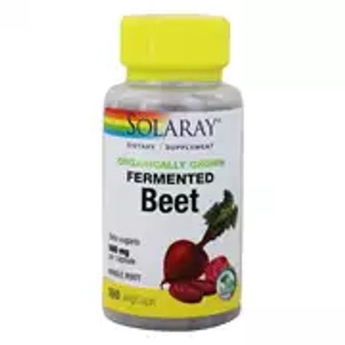 Solaray Fermented Beet Root Supplement | Athletic Performance Circulation & Heart Health Support 100 Serv 100 VegCaps