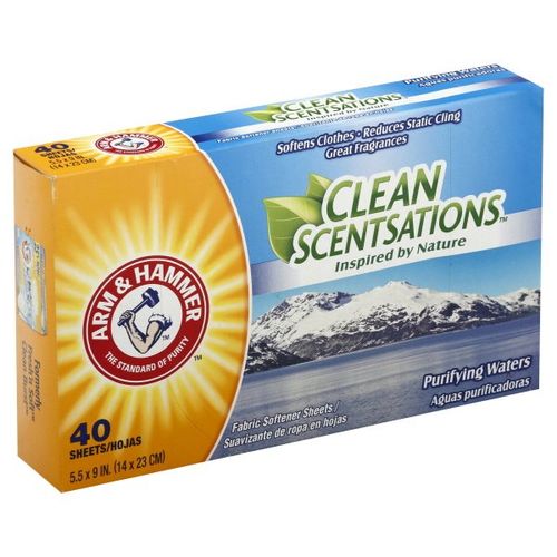 ARM & HAMMER Fresh n Soft Fabric Softening Sheets Purifying Waters 40 ct
