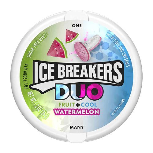 Ice Breakers Duo Fruit + Cool Watermelon Sugar Free Mints 1.3 oz