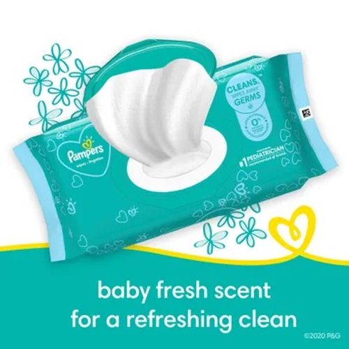Pampers Baby Clean Wipes Baby Fresh Scented 1X Pop-Top 72 Count