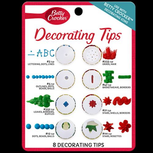 Betty Crocker Decorating Tips, 8 Pack