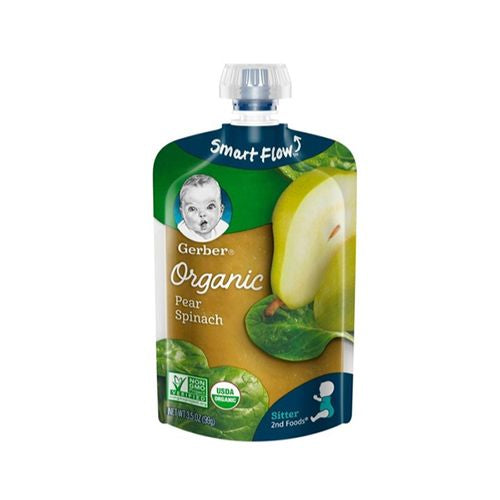 Gerber Organic 2nd Foods Pear & Spinach Baby Food Pouch - 3.5oz