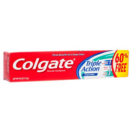 New 369212  Colgate 2.5 Oz + 60 Triple Action (24-Pack) Oral Care Cheap Wholesale Discount Bulk Health & Beauty Oral Care Gilette