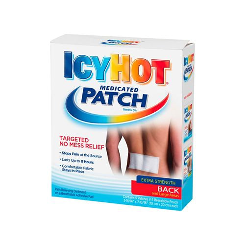 Icy Hot Original Large Pain Relief Patch (5 Count) for Back or Large Area
