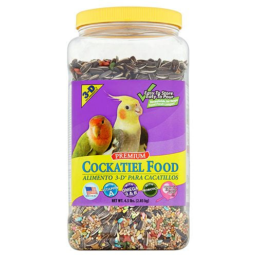 3-D Pet Products Premium Cockatiel Bird Food  Seeds  4.5 lb. Jar