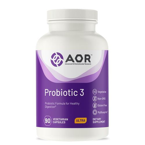 AOR  Probiotic 3  Digestive Aid for a Healthy Gastrointestinal Tract  Gut Flora and Immune Response  Dietary Supplement  45 Servings (90 Capsules)