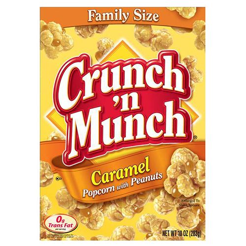 CRUNCH 'N MUNCH Caramel Popcorn with Peanuts, 10 oz.