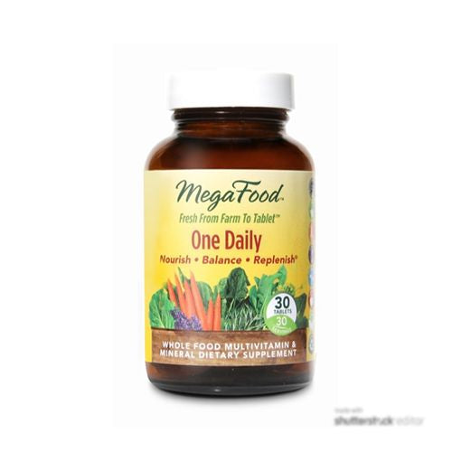 MegaFood One Daily - Supports Overall Health - Multivitamin with B Vitamins and Food Blend - Gluten-Free  Vegetarian  and Made without Dairy - 30 Tabs