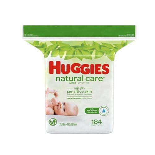 Huggies Natural Care Sensitive Baby Wipes  Unscented  1 Refill Pack (184 Wipes Total)