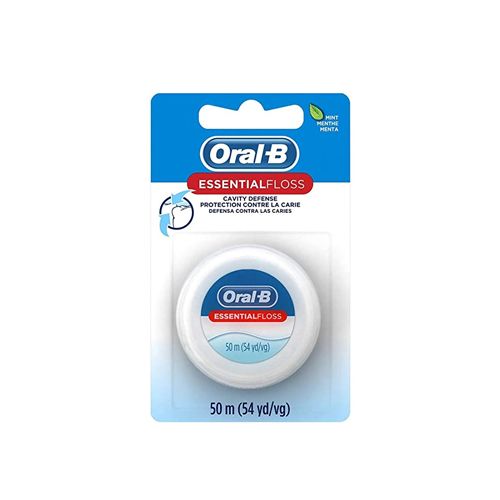 Oral-B EssentialFloss Mint Dental Floss  Cavity Defense  Waxed  50m