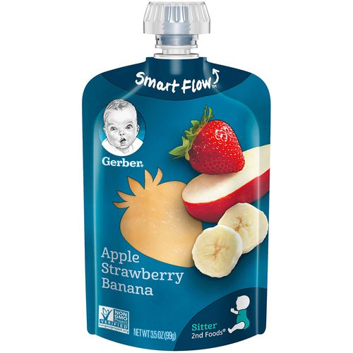 Gerber 2nd Foods Apple Strawberry Banana Baby Food, 3.5 oz Pouch