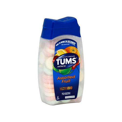 Tums Ultra Strength Fruity Antacid Medicine  72 Ct