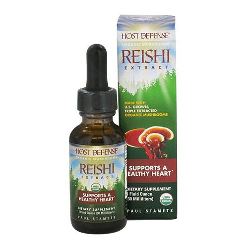 Host Defense  Reishi Extract  Supports General Wellness and Vitality  Mushroom Supplement  Plain  1 fl oz