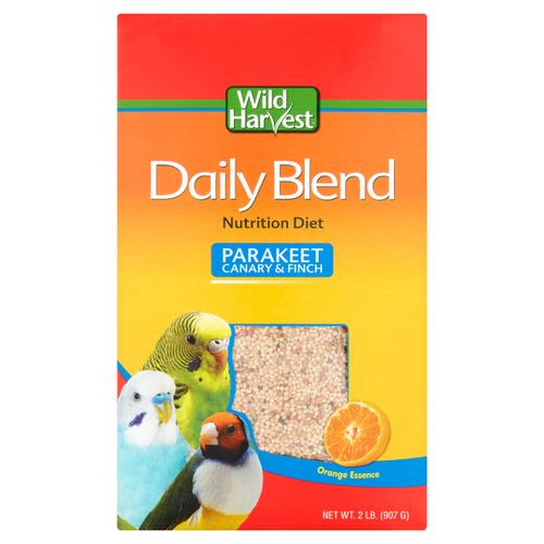Wild Harvest Daily Blend Bird Food for Parakeet  Canary & Finch  2 lb