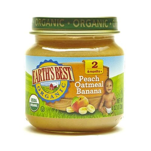 Earth`s Best, Peach Oatmeal Banana,stage 2 - 4 Oz