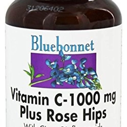 Bluebonnet Nutrition - Vitamin C-1000 mg Plus Rose Hips - 90 Vegetarian Capsules