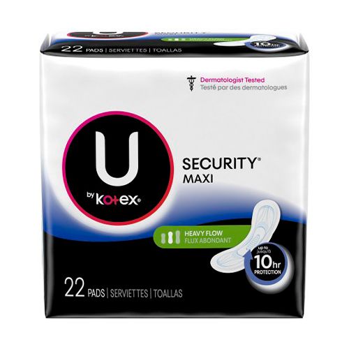 U by Kotex Clean & Secure Maxi Pads  Heavy Absorbency  22 Count