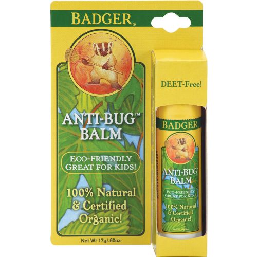 Badger - Anti-Bug Balm Stick DEET-Free Mosquito Repelling Balm Stick  Badger Balm Bug Repellent Stick  Certified Organic Insect Repellent  0.6 oz Stick