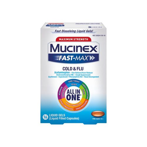 Maximum Strength Mucinex Fast-Max Cold & Flu All-In-One Liquid Gels  16ct (Packaging May Vary)