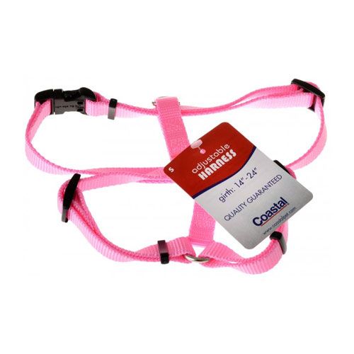 Tuff Collar Nylon Adjustable Harness - Bright Pink