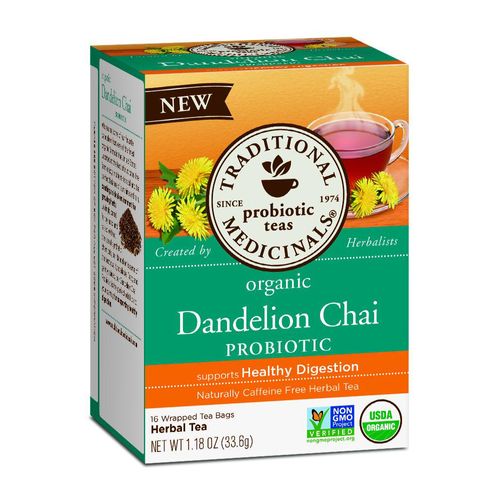 Traditional Medicinals Dandelion Chai Probiotic Tea - 32ct